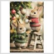 cross stitch pattern Bunnies Decorating Tree (Large)