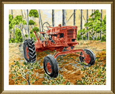 cross stitch pattern Old Tractor