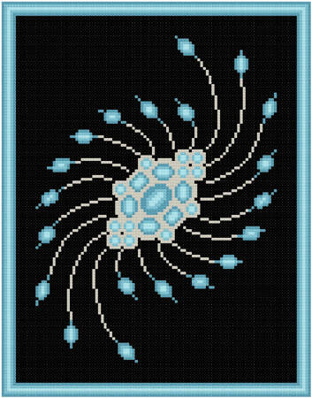 cross stitch pattern Aquamarine and Silver