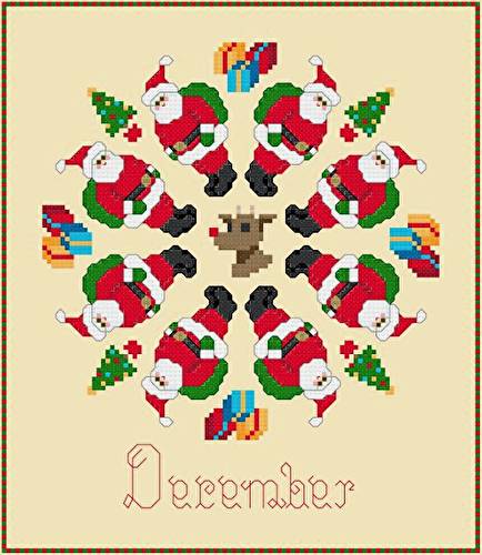cross stitch pattern December - Santa's Christmas