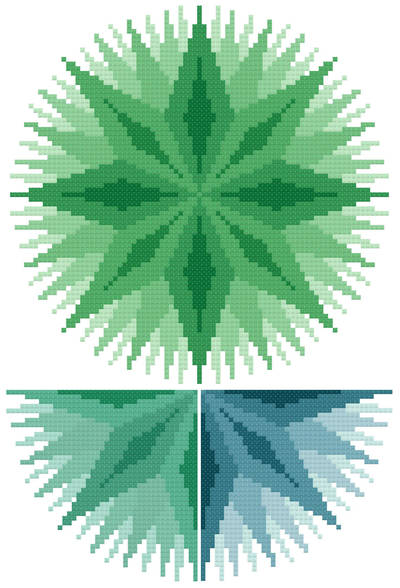 cross stitch pattern Infinite - Green, Teal, Turquoise