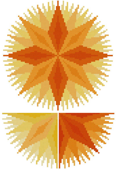 cross stitch pattern Infinite - Oranges and Yellows