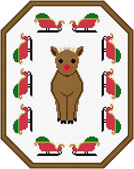 cross stitch pattern The Leader - Reindeer Ornament