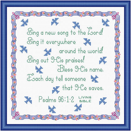 cross stitch pattern Sing A New Song