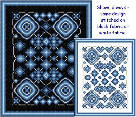 cross stitch pattern Sapphire and Silver