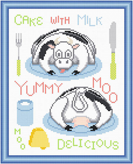 cross stitch pattern Cakes as Critters - Cow