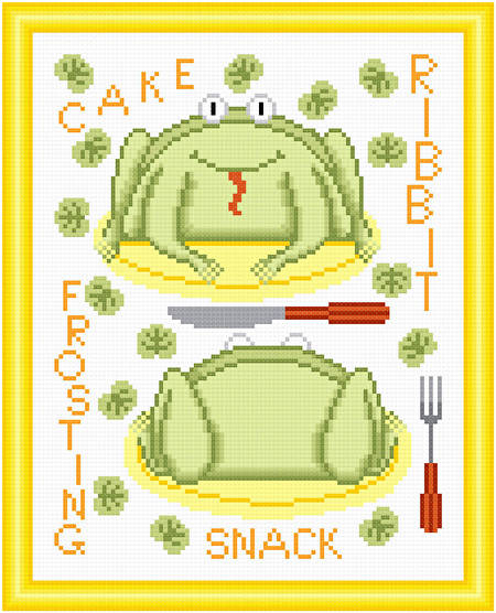 cross stitch pattern Cakes as Critters - Frog