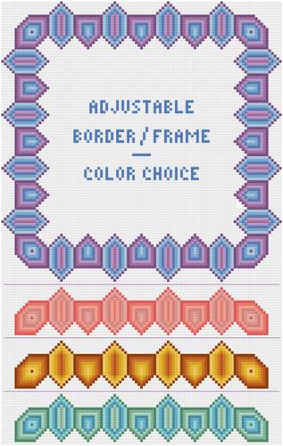 cross stitch pattern Shaded Adjustable Border / Frame