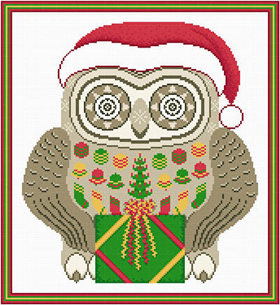 cross stitch pattern Christmas Owl