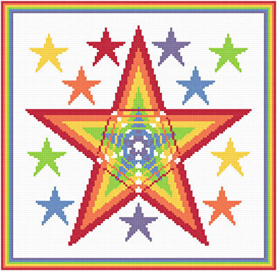 cross stitch pattern Rainbow Stars