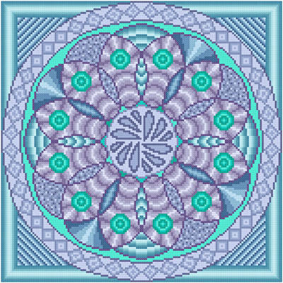 cross stitch pattern Cork Screw - Blue Violet