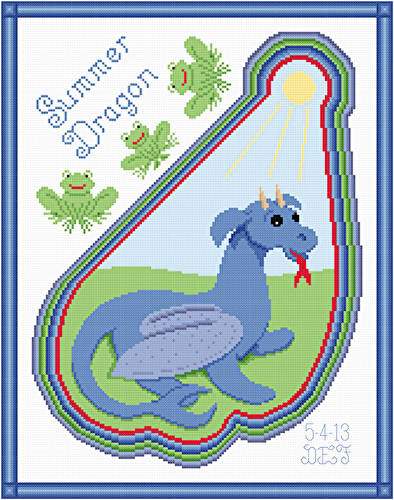 cross stitch pattern Summer Dragon