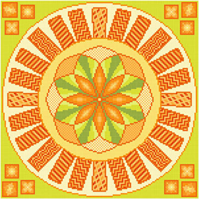 cross stitch pattern Swings - Orange