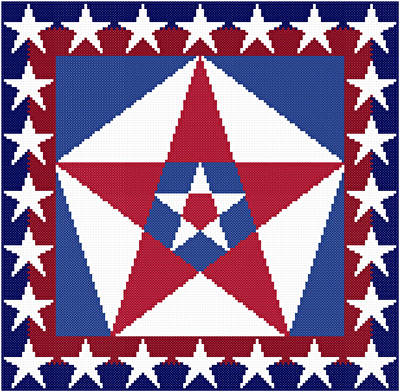 cross stitch pattern USA Colors with Stars