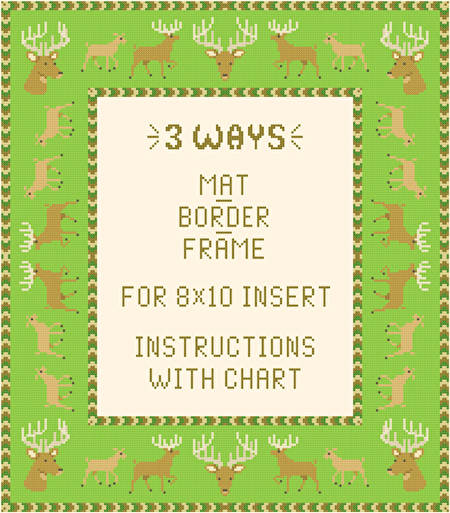 cross stitch pattern Deer Mat/Border/Frame for 8x10 insert