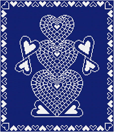 cross stitch pattern Heart Snowman