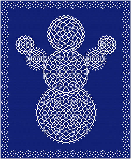 cross stitch pattern Lace Doily Snowman