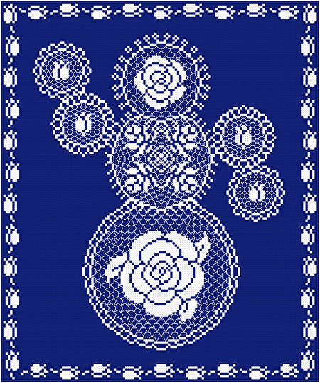 cross stitch pattern Rose Doily Snowman