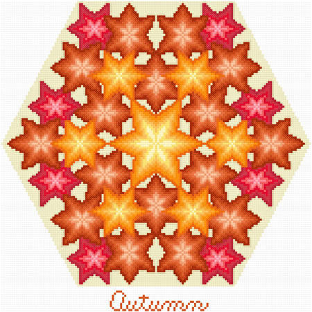 cross stitch pattern Kaleidoscope of Seasons - Autumn