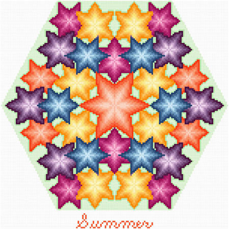 cross stitch pattern Kaleidoscope of Seasons - Summer