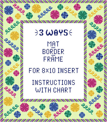 cross stitch pattern Surprise - Mat/Border/Frame for 8x10 
