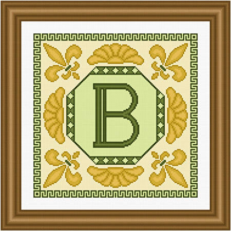 cross stitch pattern Classic Monogram - B