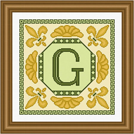 cross stitch pattern Classic Monogram - G