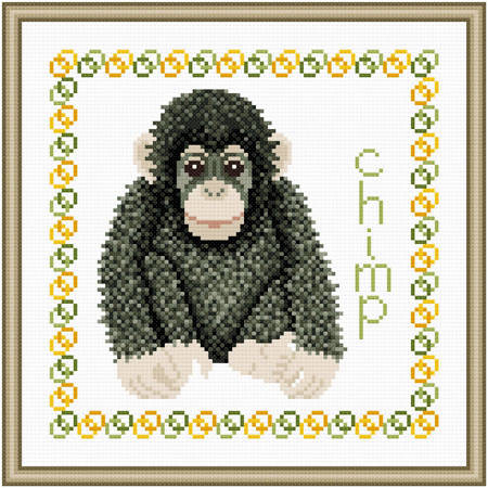 cross stitch pattern Baby Chimp