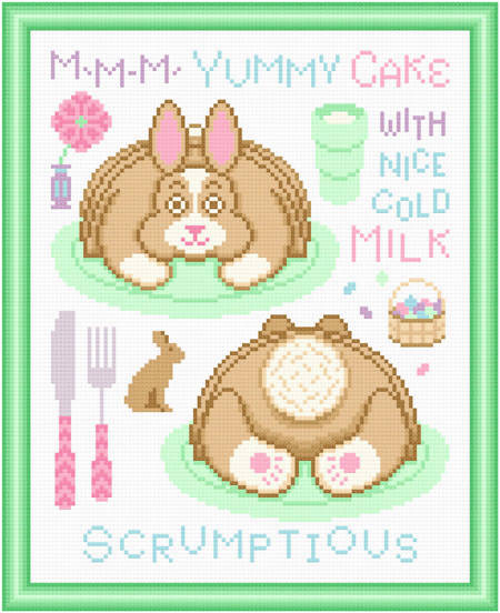 cross stitch pattern Cakes as Critters - Bunny