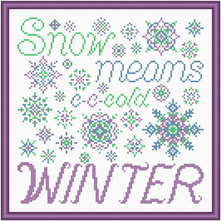 cross stitch pattern Snow Means Winter - Vivid