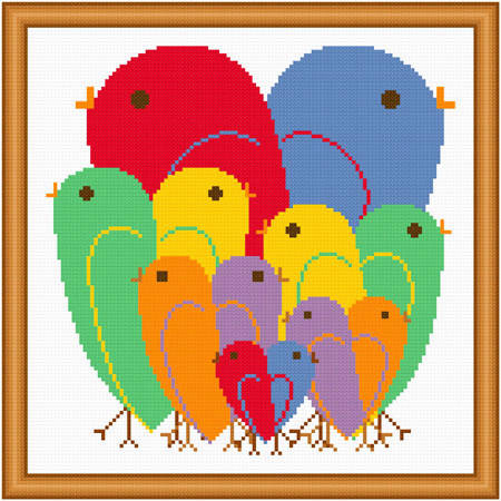 cross stitch pattern Valentine Birds