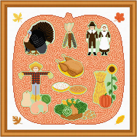 cross stitch pattern Autumn / Thanksgiving Maze
