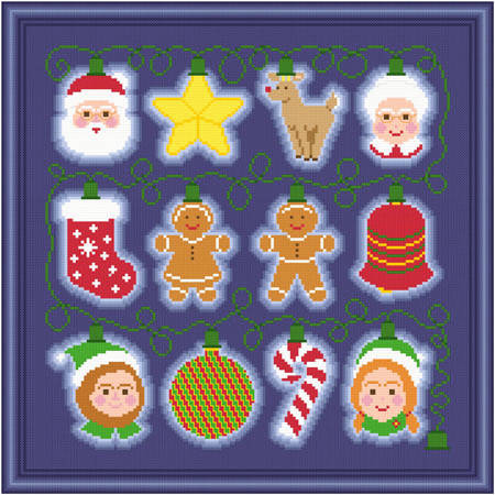 cross stitch pattern Holiday Lights - Christmas