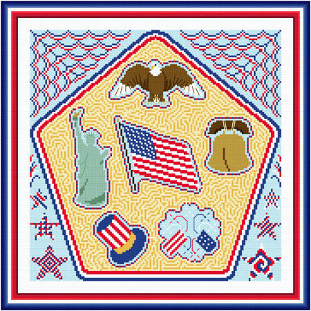cross stitch pattern Patriotic Maze