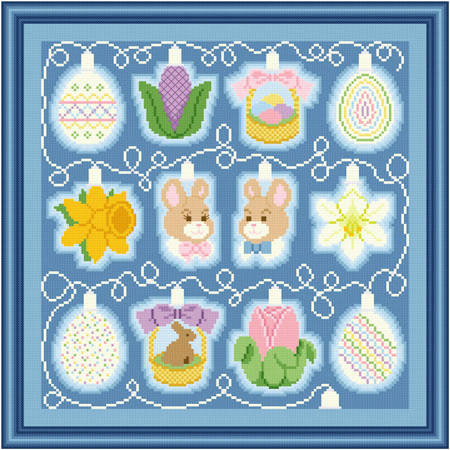 cross stitch pattern Holiday Lights - Easter