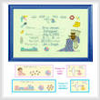 cross stitch pattern 3 Variations Baby Announcement