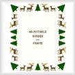 cross stitch pattern Deer/Evergreens Border/Frame - Adjust.