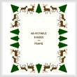 cross stitch pattern Deer/Evergreens-Deluxe Border- Adj.