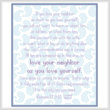 cross stitch pattern Greatest Commandement with background