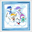 cross stitch pattern Snow Family Portrait