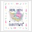 cross stitch pattern Real Men - Substitute