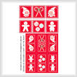 cross stitch pattern Christmas Icons - 6 Ornament Set