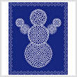 cross stitch pattern Lace Doily Snowman