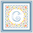 cross stitch pattern Monogram in Flowers - C
