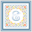 cross stitch pattern Monogram in Flowers - E
