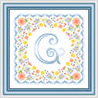 cross stitch pattern Monogram in Flowers - G