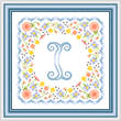 cross stitch pattern Monogram in Flowers - I