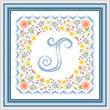 cross stitch pattern Monogram in Flowers - J