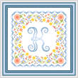 cross stitch pattern Monogram in Flowers - K