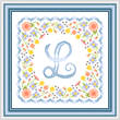 cross stitch pattern Monogram in Flowers - L